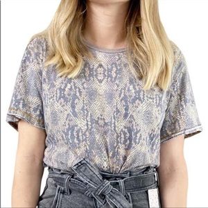 We the Free | Snakeskin Print Oversized Tourist Tee in Tan Combo